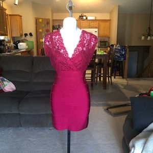 Hot pink bandage dress